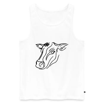 Cow Head Cattle - Men's Premium Organic Tank Top - white - Front - AI Model Male 178 light (178cm)