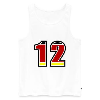 12 Number Germany Jersey - Men's Premium Organic Tank Top - white - Front - AI Model Male 178 light (178cm)