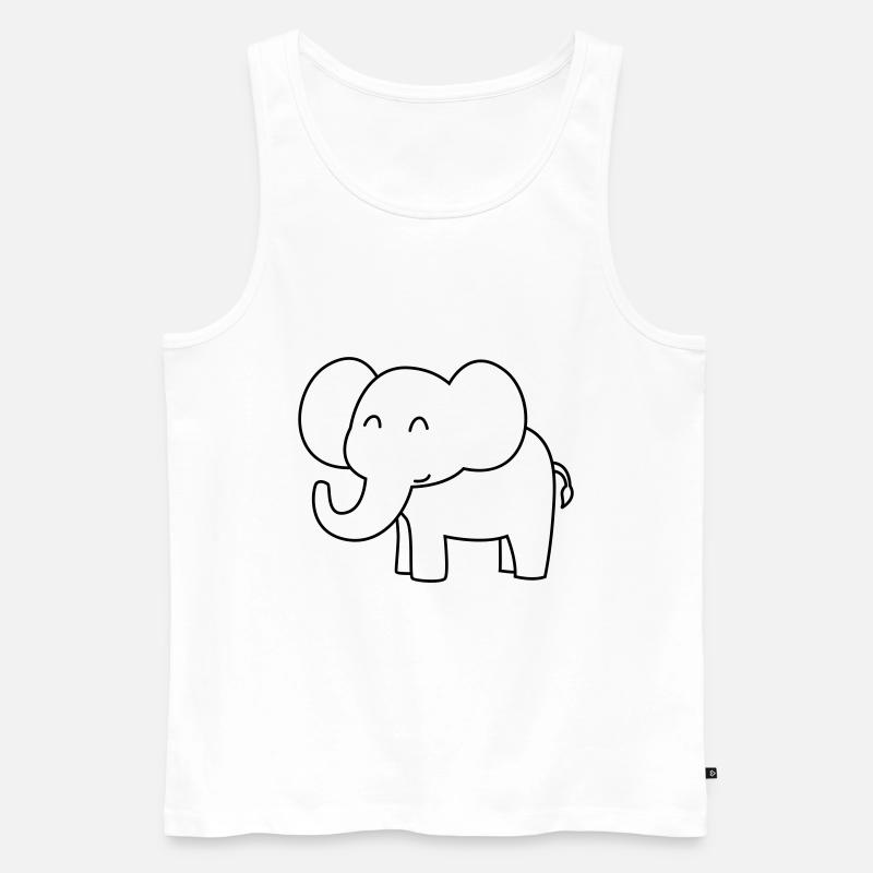 Elefant Comic - Männer Premium Bio Tank Top - Weiß