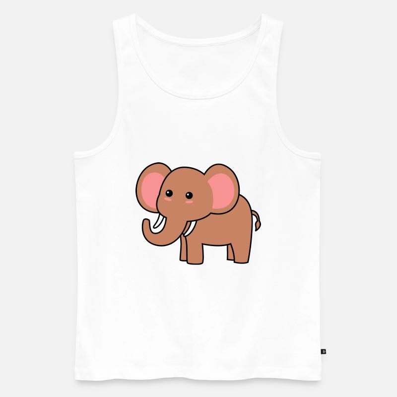 Mammut Comic Tier - Männer Premium Bio Tank Top - Weiß