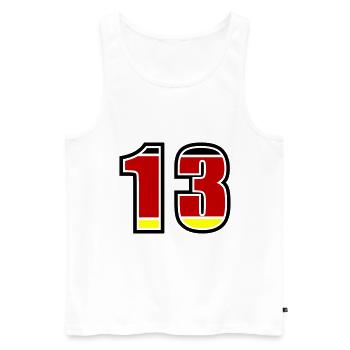 13 Number Germany Jersey - Men's Premium Organic Tank Top - white - Front - AI Model Male 178 light (178cm)