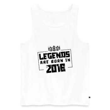 2016 Légendes nées en - Débardeur bio Premium Homme - blanc - Devant - Michal (187cm)