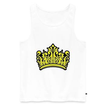 Krone Symbol Design - Männer Premium Bio Tank Top - Weiß - Vorne - AI Model Male 178 light (178cm)