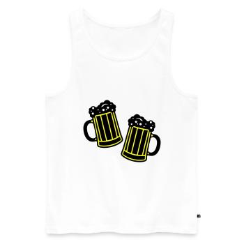 Bier Symbol Saufen - Männer Premium Bio Tank Top - Weiß - Vorne - Michal (187cm)