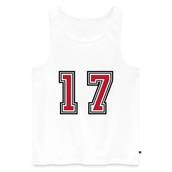 17 Symbole numérique - Débardeur bio Premium Homme - blanc - Devant - Michal (187cm)