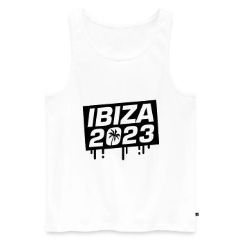 Ibiza 2023 - Männer Premium Bio Tank Top - Weiß - Vorne - Michal (187cm)
