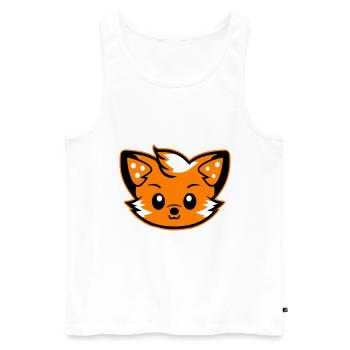 Fox Head Comic Cute - Men's Premium Organic Tank Top - white - Front - AI Model Male 178 light (178cm)