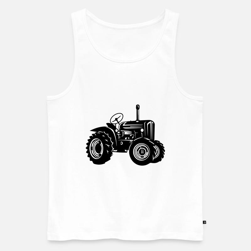 Traktor Bauer Farmer Symbol - Männer Premium Bio Tank Top - Weiß