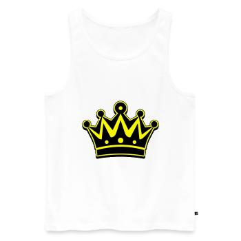 Crown Icon Symbol - Men's Premium Organic Tank Top - white - Front - AI Model Male 178 light (178cm)