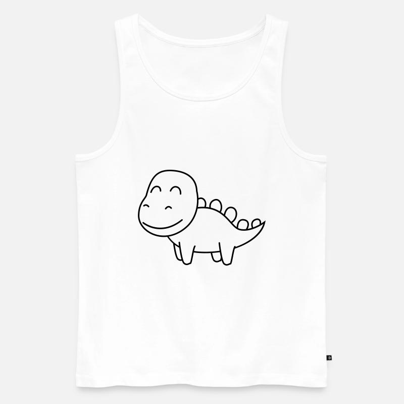 Dinosaurier stegosaurus Comic - Männer Premium Bio Tank Top - Weiß