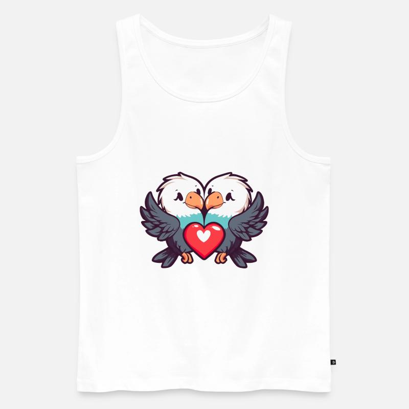Adler Comic Paar Liebe - Männer Premium Bio Tank Top - Weiß