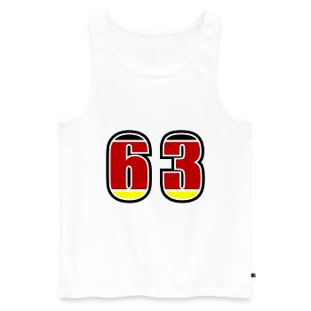 63 Number Germany Jersey - Men's Premium Organic Tank Top - white - Front - AI Model Male 178 light (178cm)