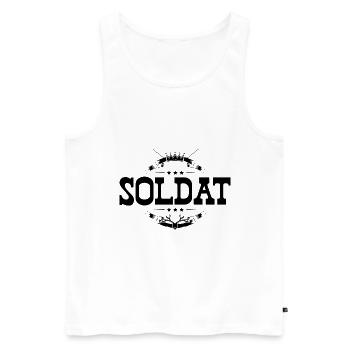 Soldat Beruf - Männer Premium Bio Tank Top - Weiß - Vorne - Michal (187cm)