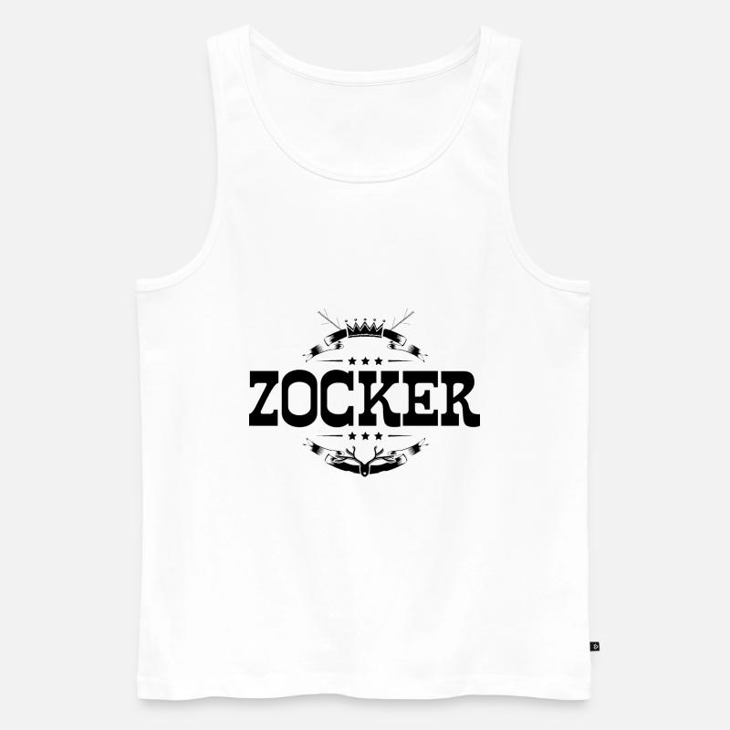Zocker Gamer - Männer Premium Bio Tank Top - Weiß