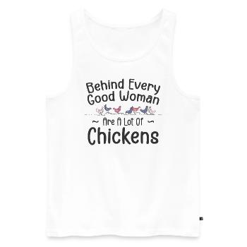 Behind Every Good Woman Are A Lot Of Chickens - Débardeur bio Premium Homme - blanc - Devant - Michal (187cm)