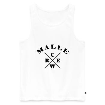 Malle Crew - Men's Premium Organic Tank Top - white - Front - Michal (187cm)