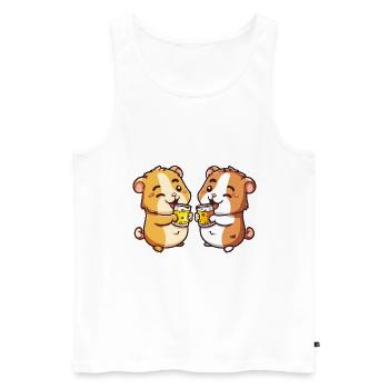 Hamster Beer Party Drink - Men's Premium Organic Tank Top - white - Front - Michal (187cm)