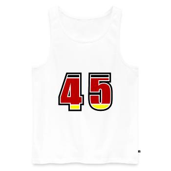 45 Nummer Deutschland Trikot - Männer Premium Bio Tank Top - Weiß - Vorne - AI Model Male 178 light (178cm)