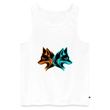 Fox Animal - Men's Premium Organic Tank Top - white - Front - AI Model Male 178 light (178cm)