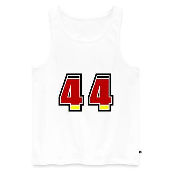 44 Number Germany Jersey - Men's Premium Organic Tank Top - white - Front - AI Model Male 178 light (178cm)