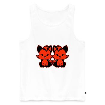 Fox Cute Cute Baby - Men's Premium Organic Tank Top - white - Front - Michal (187cm)