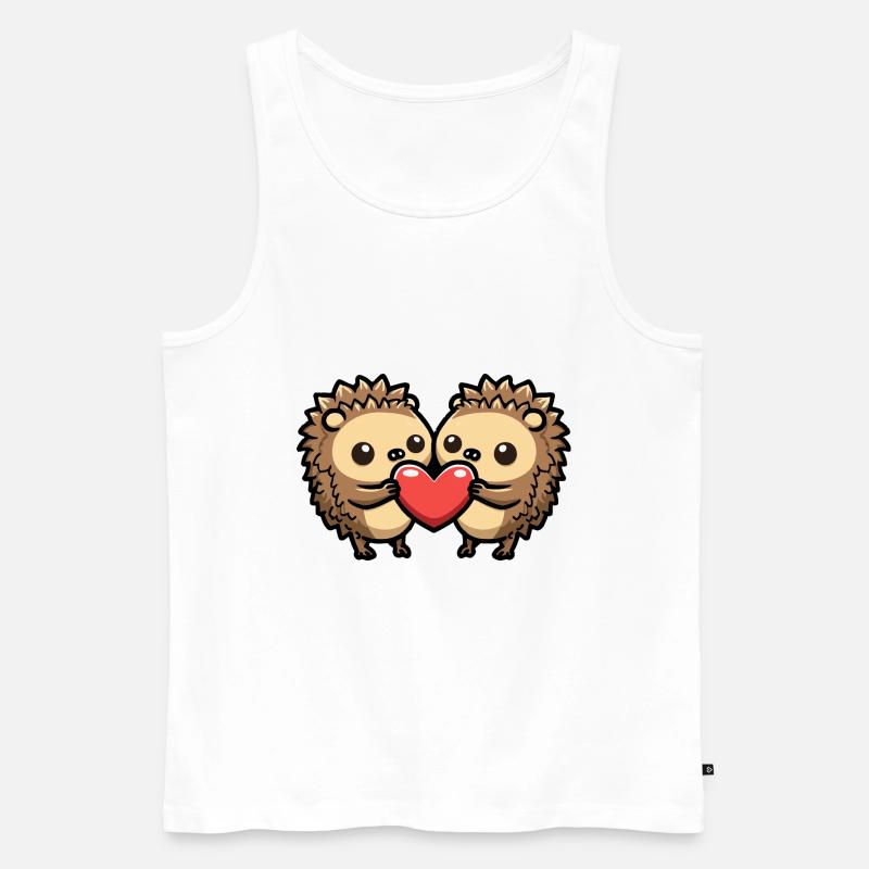 Igel Comic Paar Liebe - Männer Premium Bio Tank Top - Weiß