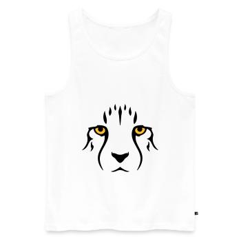 Jeune guépard - Débardeur bio Premium Homme - blanc - Devant - AI Model Male 178 light (178cm)