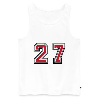 27 symbole numérique - Débardeur bio Premium Homme - blanc - Devant - Michal (187cm)