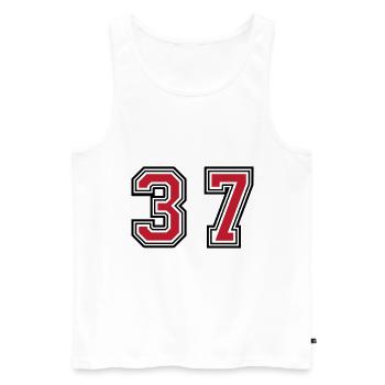 37 symboles numériques - Débardeur bio Premium Homme - blanc - Devant - Michal (187cm)