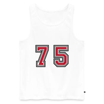 75 Zahl Symbol - Männer Premium Bio Tank Top - Weiß - Vorne - Michal (187cm)