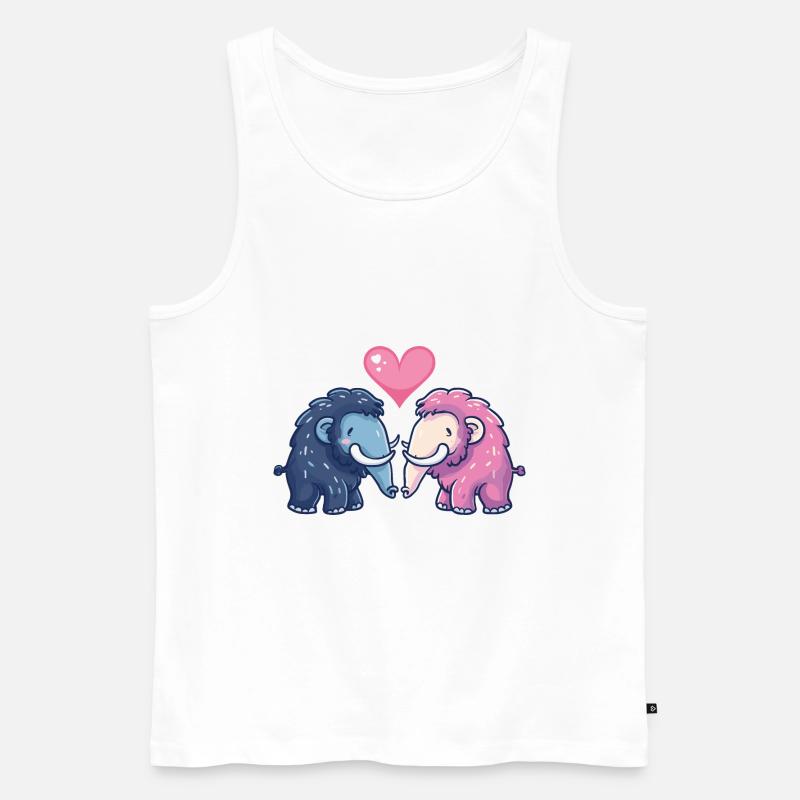 Mammut Comic Paar Liebe - Männer Premium Bio Tank Top - Weiß