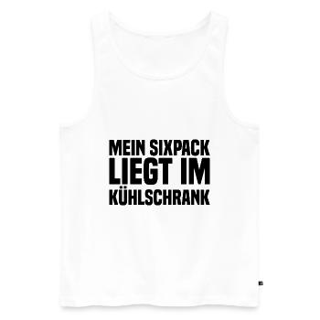 Mein Sixpack Liegt Im Kühlschrank - Männer Premium Bio Tank Top - Weiß - Vorne - AI Model Male 178 light (178cm)