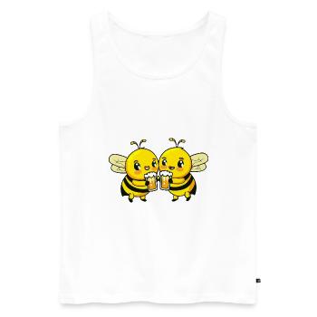 Bee Beer Funny Booze - Men's Premium Organic Tank Top - white - Front - Michal (187cm)