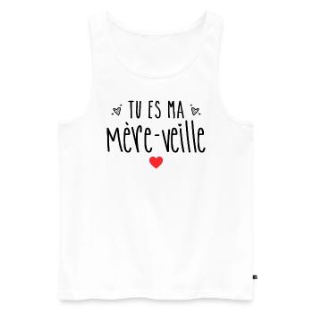 Jeux De Mots Fête Des Mères Cadeau Maman - Débardeur bio Premium Homme - blanc - Devant - Michal (187cm)