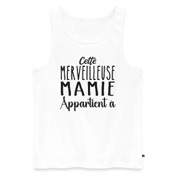Cette merveilleuse mamie appartient à personnalisé - Débardeur bio Premium Homme - blanc - Devant - Michal (187cm)