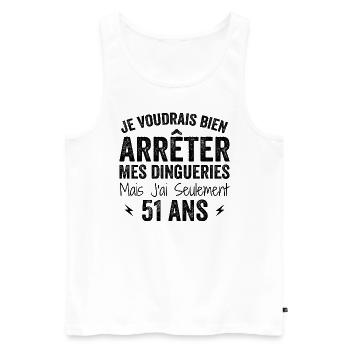 I'm 51 years old - Birthday 51 years old, 51 years old - Men's Premium Organic Tank Top - white - Front - AI Model Male 178 light (178cm)