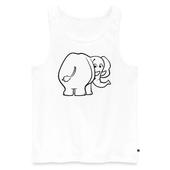 Éléphant de derrière - surpris, effrayé, oups - Débardeur bio Premium Homme - blanc - Devant - AI Model Male 178 light (178cm)
