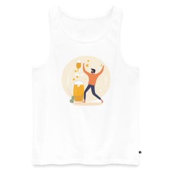Bierbeschwörung - Für die Liebe zum Bier - Männer Premium Bio Tank Top - Weiß - Vorne - Michal (187cm)