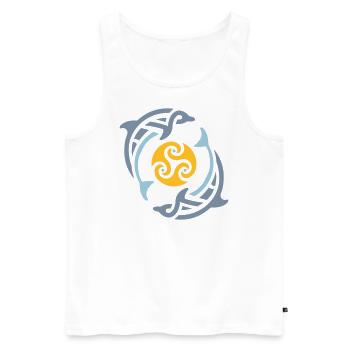 Tribal dolphins - Männer Premium Bio Tank Top - Weiß - Vorne - AI Model Male 178 light (178cm)