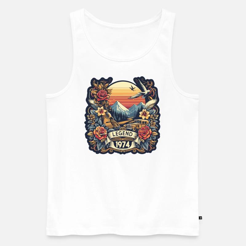 1974 Legend - Männer Premium Bio Tank Top - Weiß