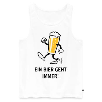 XEin Bier Geht Immer! (Bierchen / Cartoon Lustig) - Männer Premium Bio Tank Top - Weiß - Vorne - Michal (187cm)