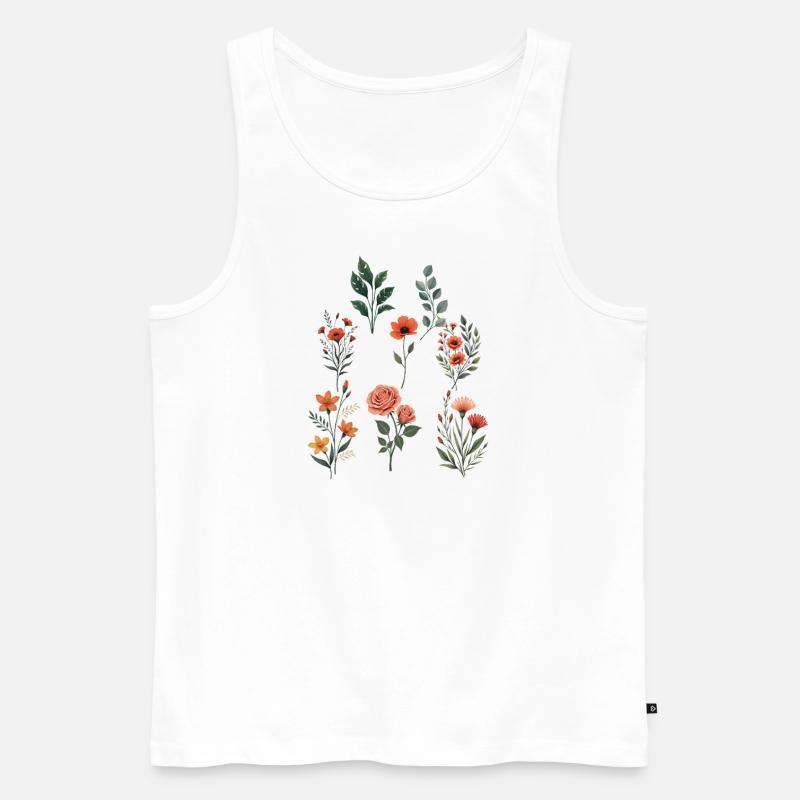Verschiedene florale botanische Sets - Männer Premium Bio Tank Top - Weiß
