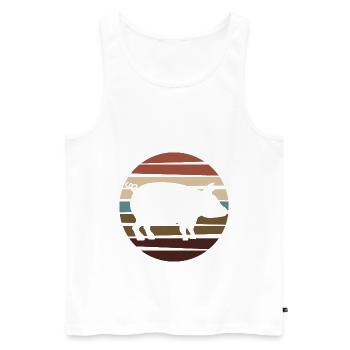 Pigs Pigs Pig Farmer Retro Sow Boar - Men's Premium Organic Tank Top - white - Front - AI Model Male 178 light (178cm)