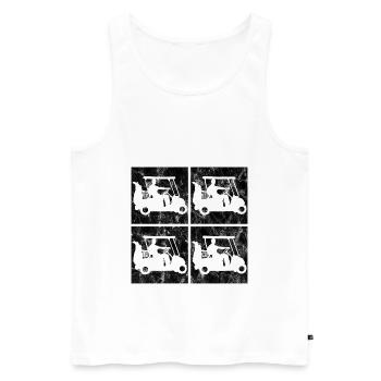 Golf ball golf cart golf club Retro Golfer Golf - Men's Premium Organic Tank Top - white - Front - Michal (187cm)