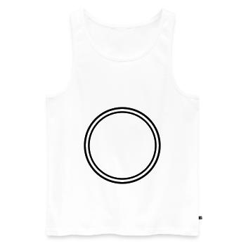 Symbole de cercle - Débardeur bio Premium Homme - blanc - Devant - Michal (187cm)