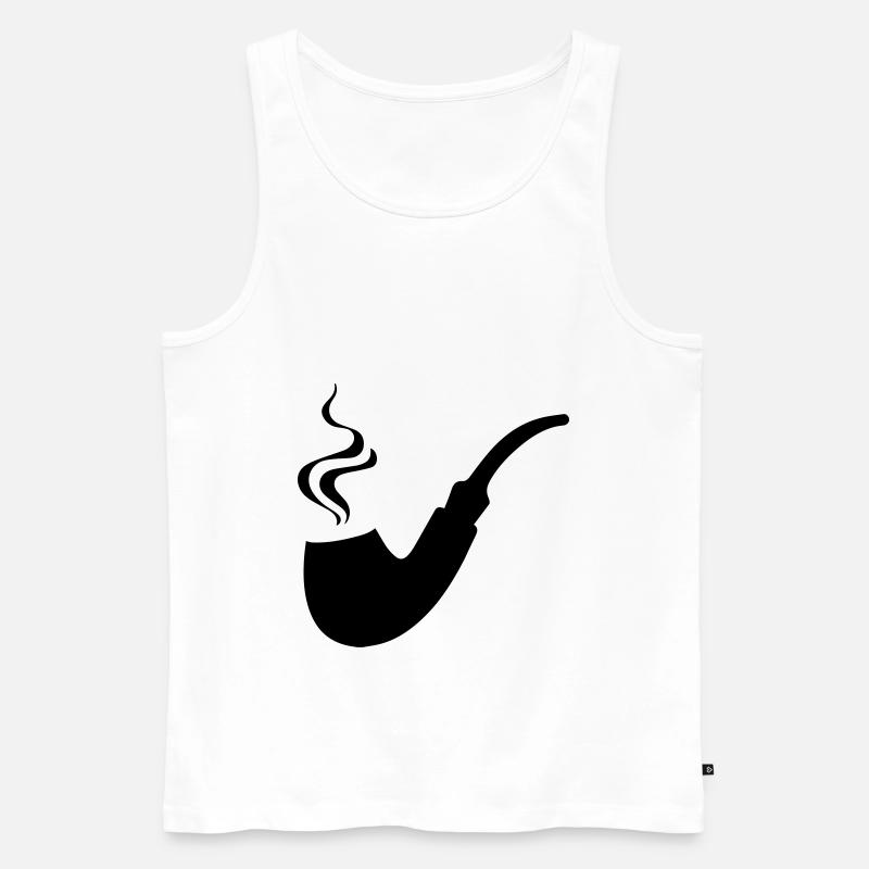 Pfeife rauchen - Männer Premium Bio Tank Top - Weiß