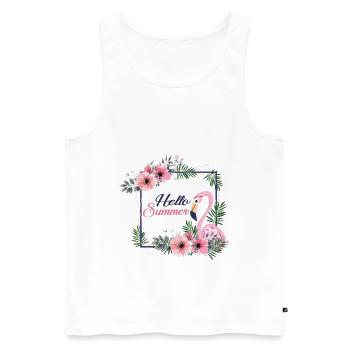 Sommer Sonne Strand Urlaub Meer Geschenkidee - Männer Premium Bio Tank Top - Weiß - Vorne - Michal (187cm)