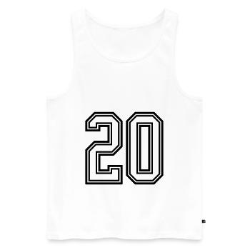 Symbole numérique 20 - Débardeur bio Premium Homme - blanc - Devant - Michal (187cm)