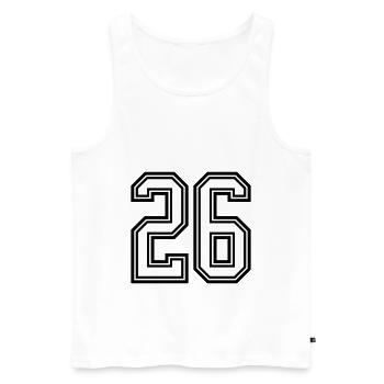 Symbole numérique 26 - Débardeur bio Premium Homme - blanc - Devant - Michal (187cm)