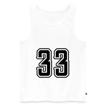 33 Zahl symbol - Männer Premium Bio Tank Top - Weiß - Vorne - AI Model Male 178 light (178cm)